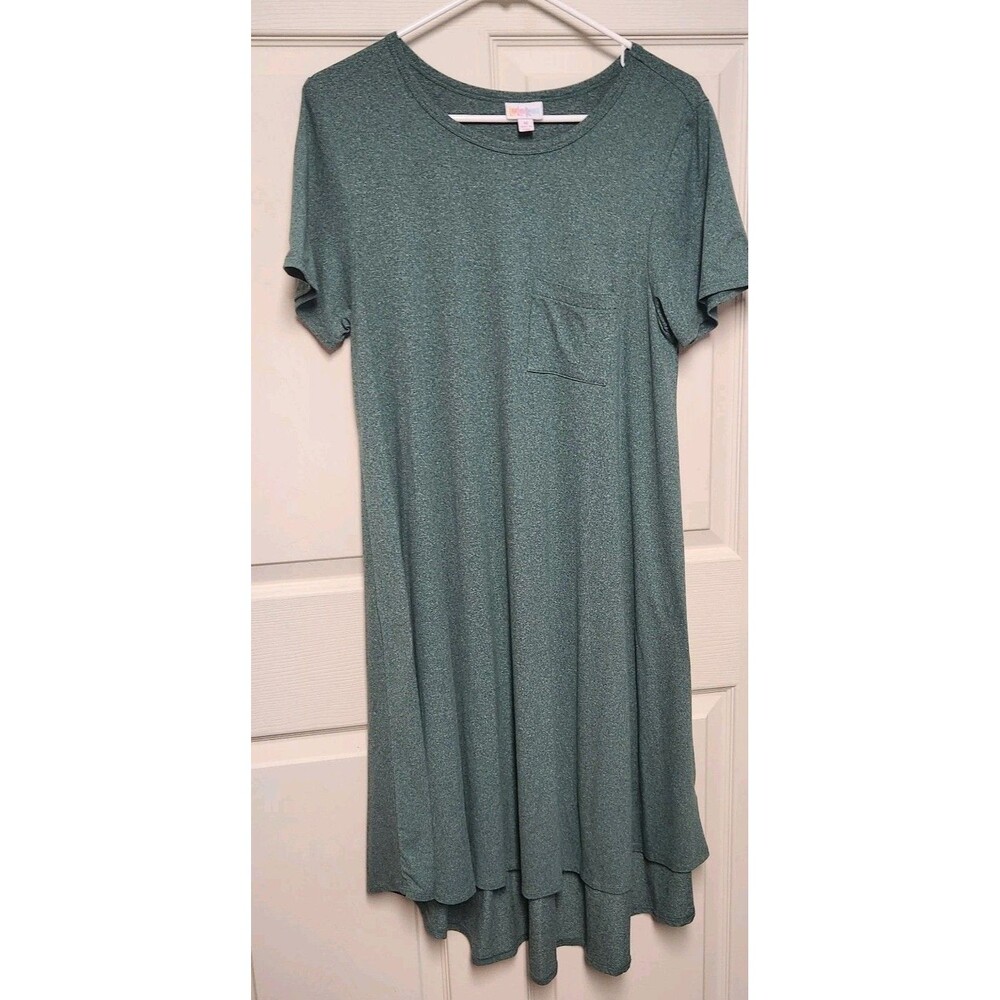 Lularoe Carly Green Dress With Front Pocket